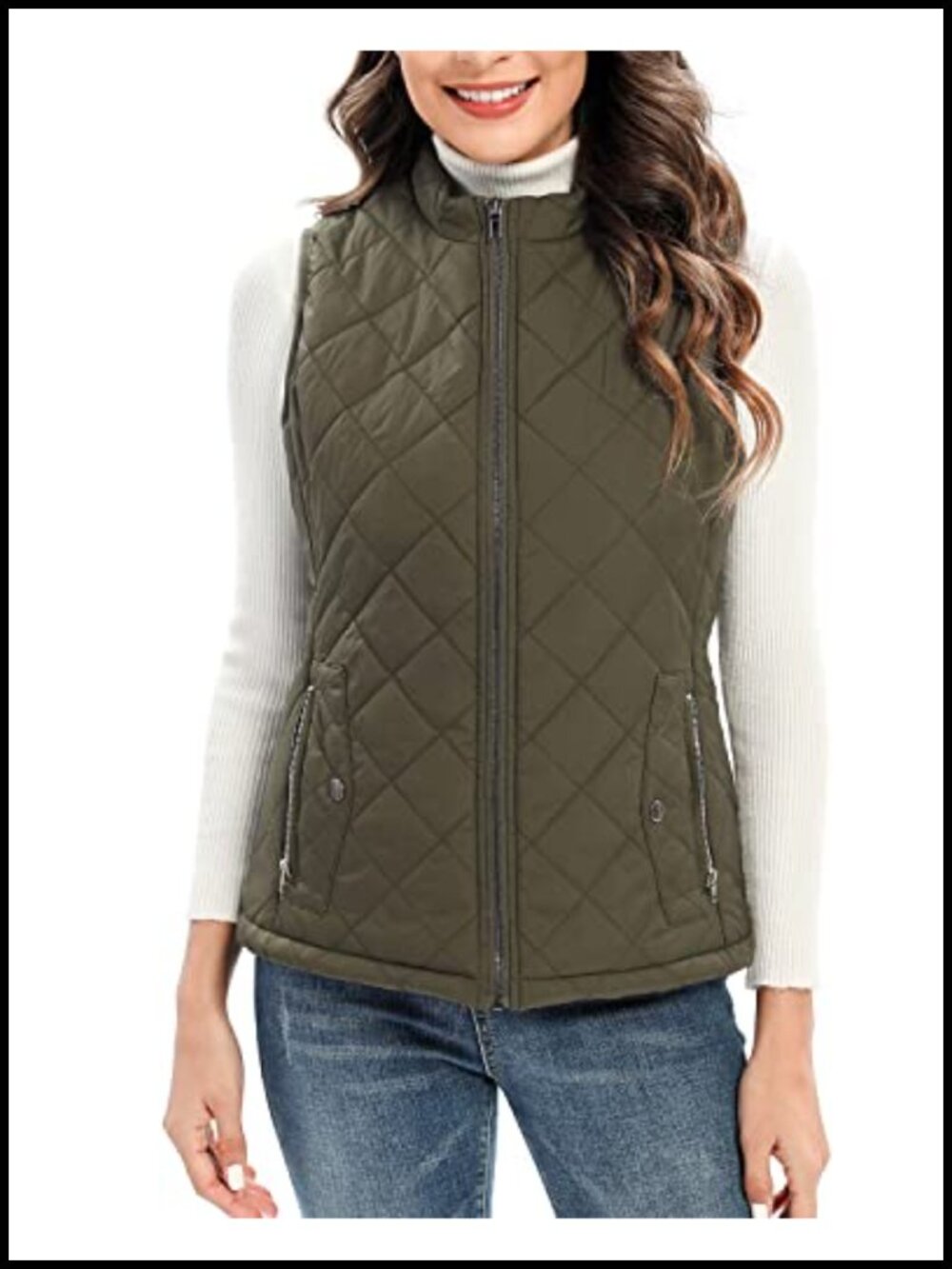Women's Quilted Puffer Vest Lightweight Sleeveless Gilet with Pockets